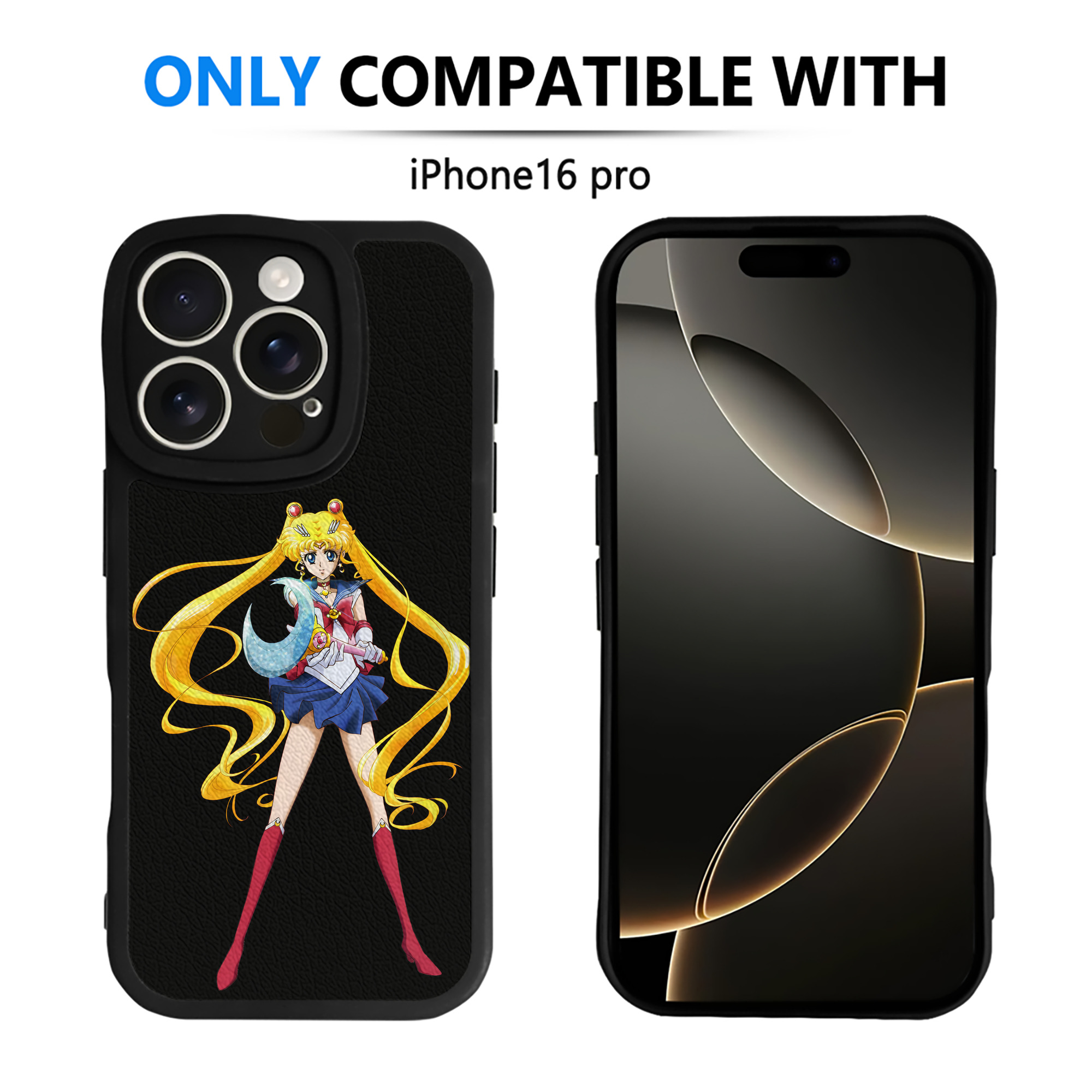 （画像用） 美少女戦士セーラームーン 月野 うさぎ つきの うさぎ Sailor Moon Tsukino Usagi 【iPhone 16シリーズ対応】シリコンスマホケース（レザー調） 材質：シリコン